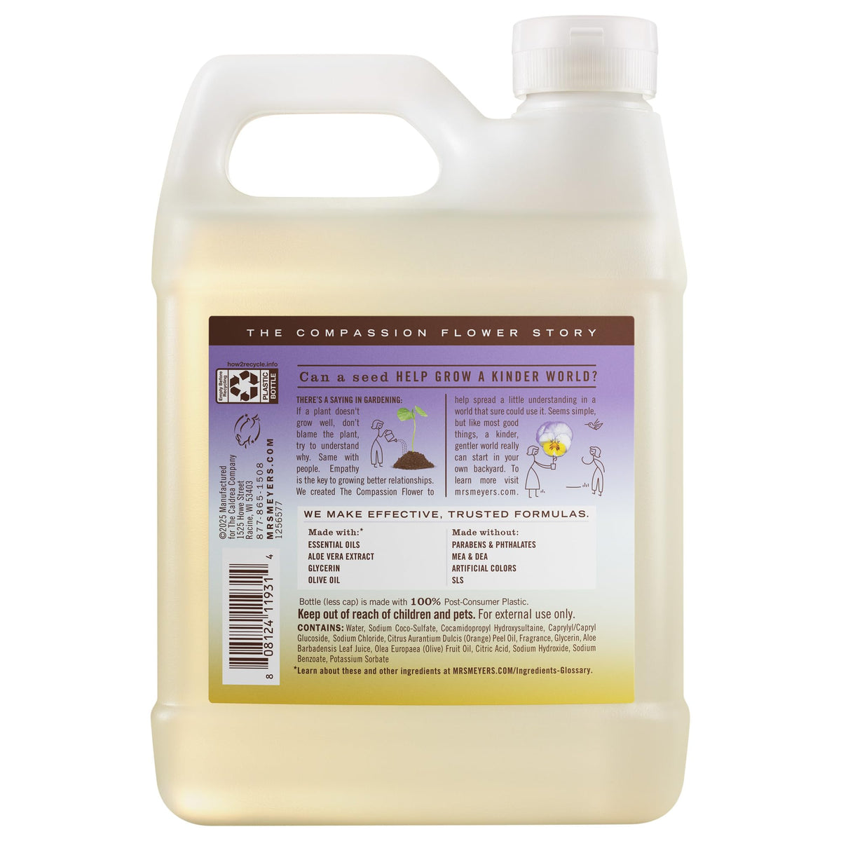 MRS. MEYER'S CLEAN DAY Hand Soap Refill, Lemon Verbena Scent, 33 Fl Oz Bottle Jansha Store