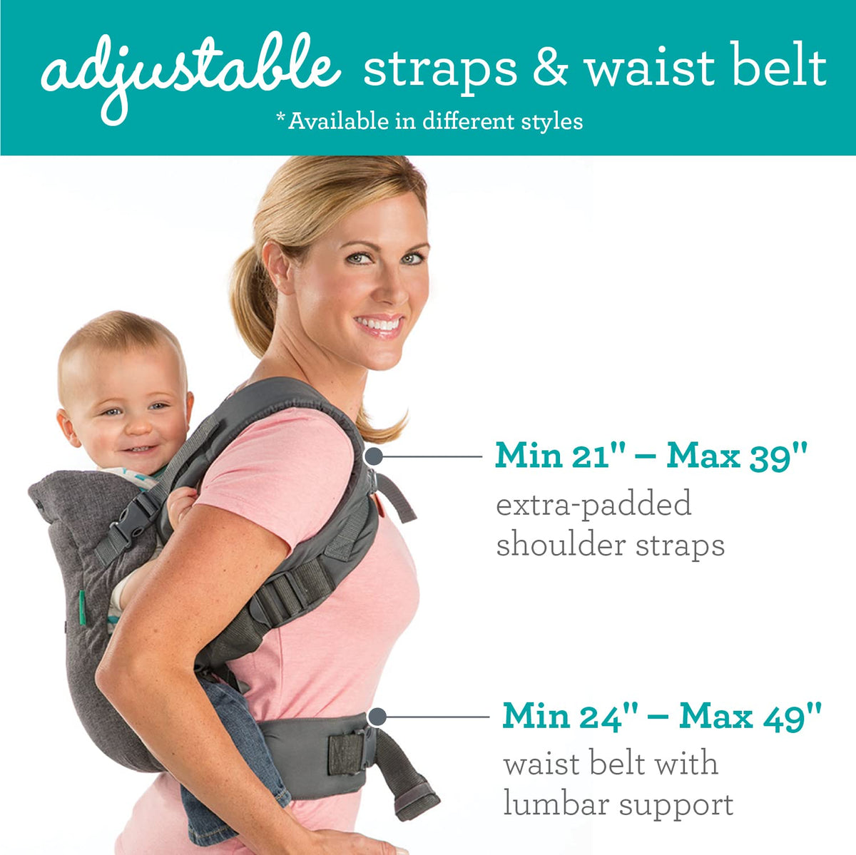 Infantino Flip 4-in-1 Baby Carrier Convertible Ergonomic, Rainbow Jansha Store