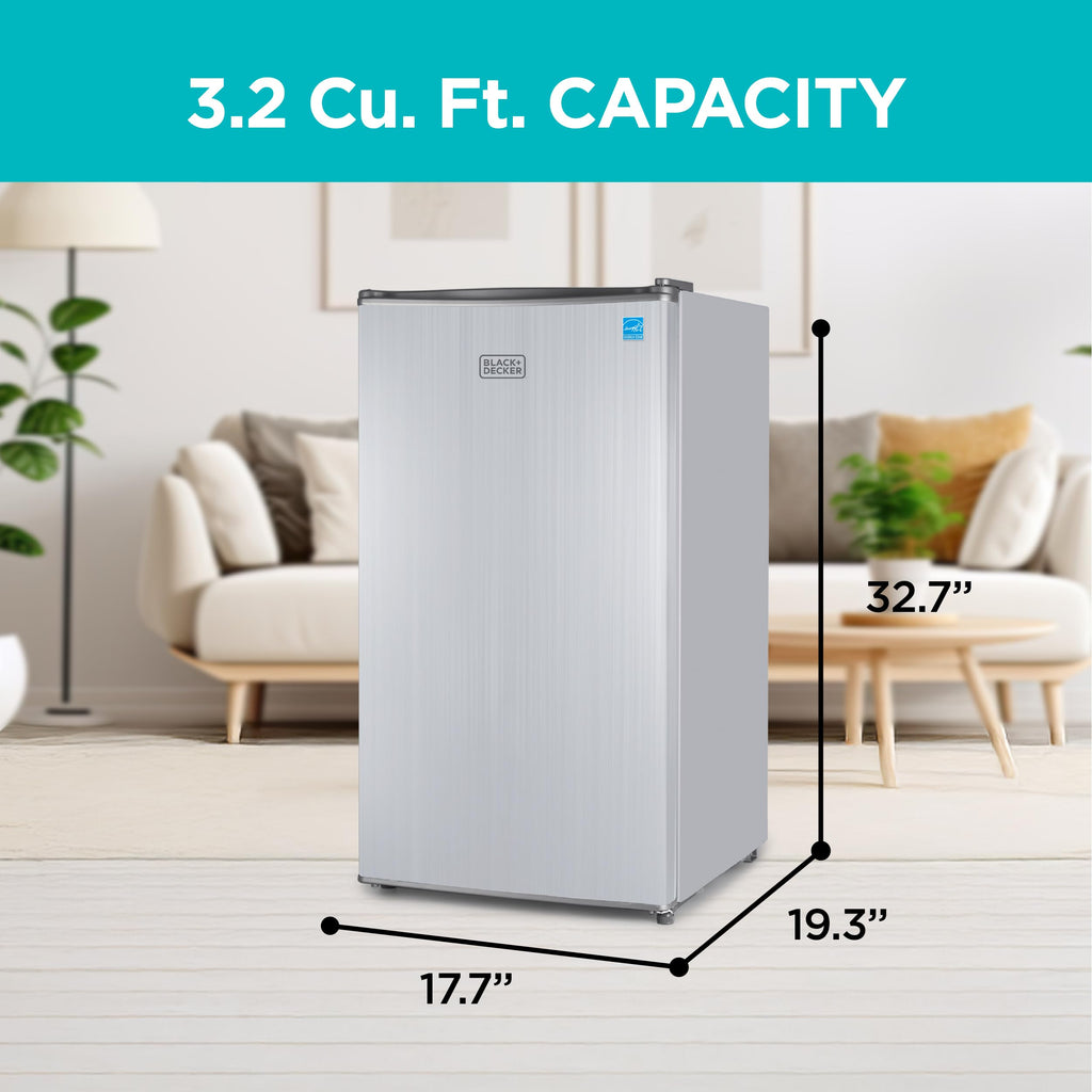 BLACK+DECKER 2.5 Cu. Ft. Compact Refrigerator, Energy Star, BCRK25B, Black Jansha Store