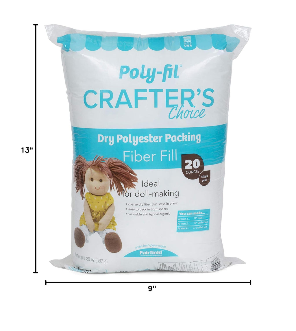 Poly-Fil Crafter's Choice Fiber Fill Stuffing, White, 10 Ounce, 1 Count Jansha Store