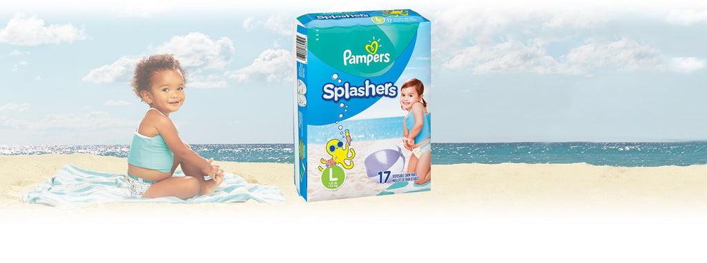 Pampers Splashers Swim Diapers, Size 4, 18 Count, Disposable Swim Diapers, Contains Mess, No Swell Jansha Store