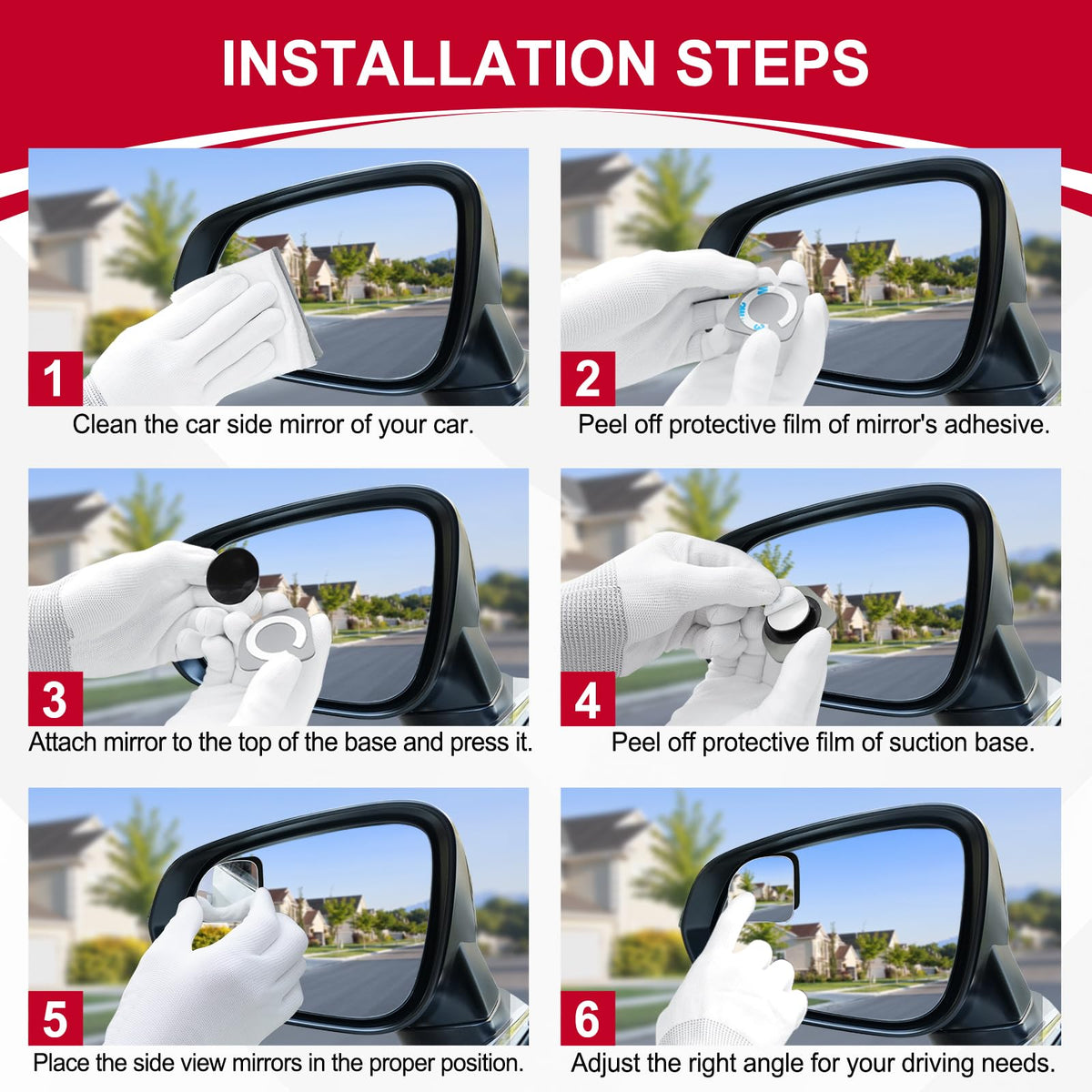 LivTee Blind Spot Mirror, 2" Round HD Glass Frameless Convex Rear View Mirrors Exterior Accessories with Wide Angle Adjustable Stick for Car SUV and Trucks, Pack of 2 Jansha Store