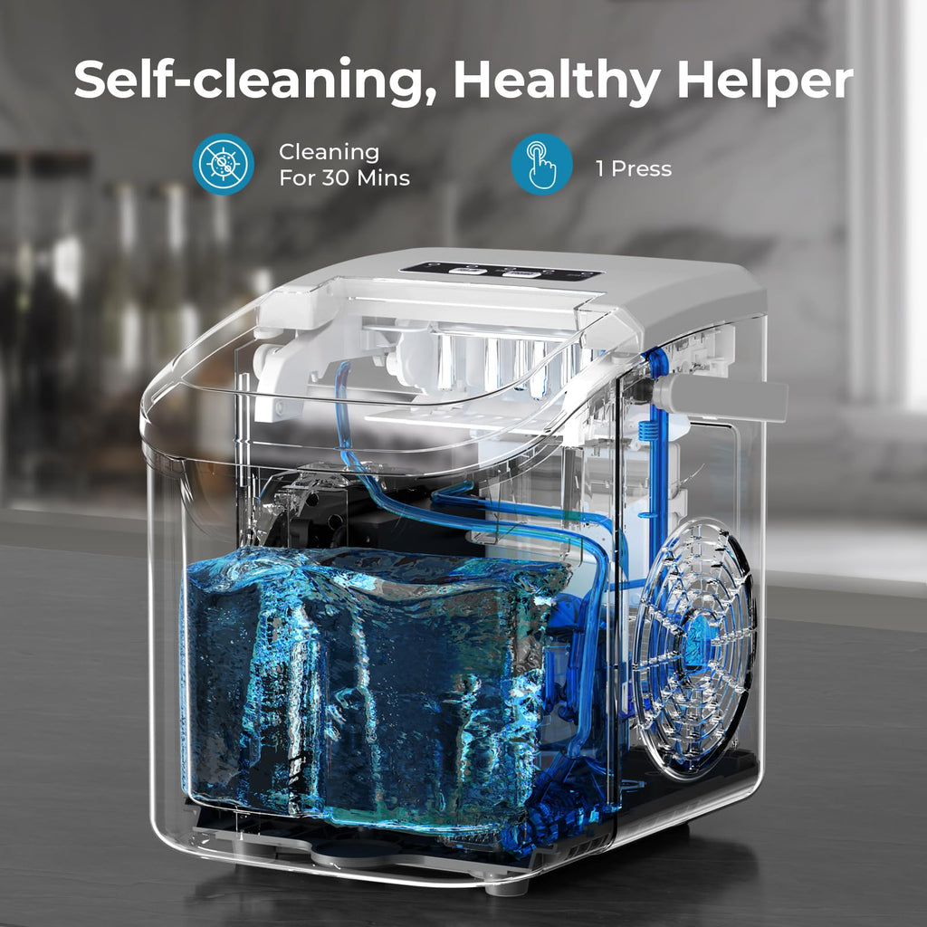 Antarctic Star Countertop Ice Maker Machine, 26Lbs/Day Fastest 6‑Min Ice Jansha Store