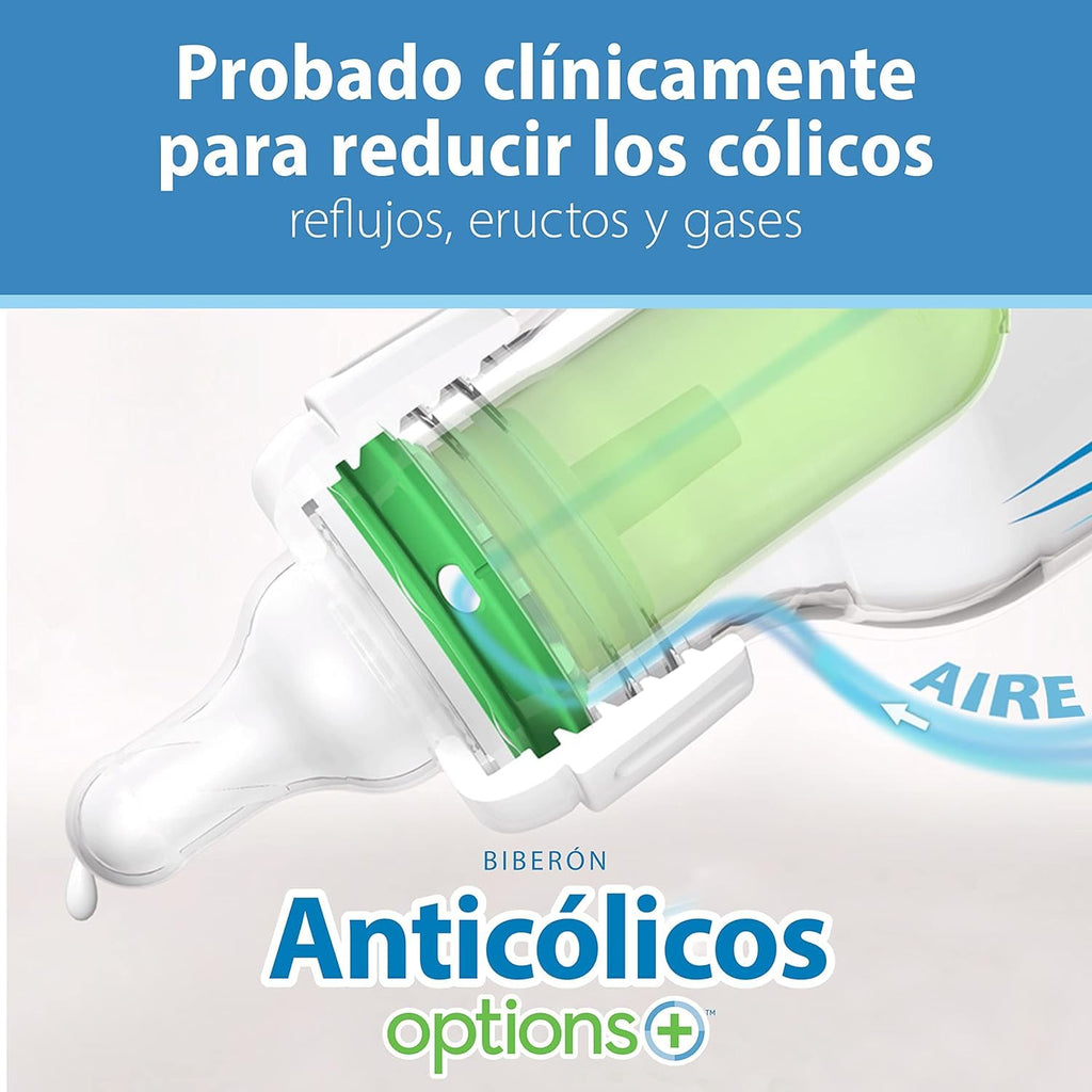 Dr. Brown's Anti-Colic Options+ Narrow Baby Bottle, Clear, 4 oz, 4-Pack Jansha Store