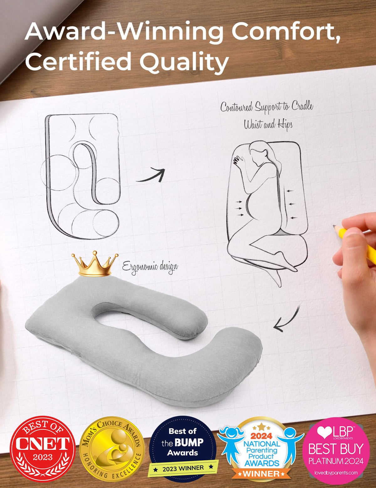 Momcozy Pregnancy Pillow for Sleeping - U Shaped Full Body Maternity Pillow Jansha Store