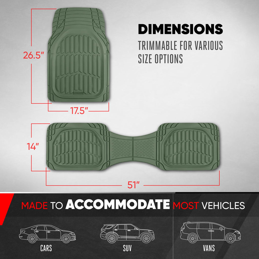 Motor Trend FlexTough Floor Mats for Cars, Black Deep Dish All-Weather Car Mats, Waterproof Trim-to Fit Automotive Floor Mats for Cars Trucks SUV, Universal Floor Liner Car Accessories Jansha Store