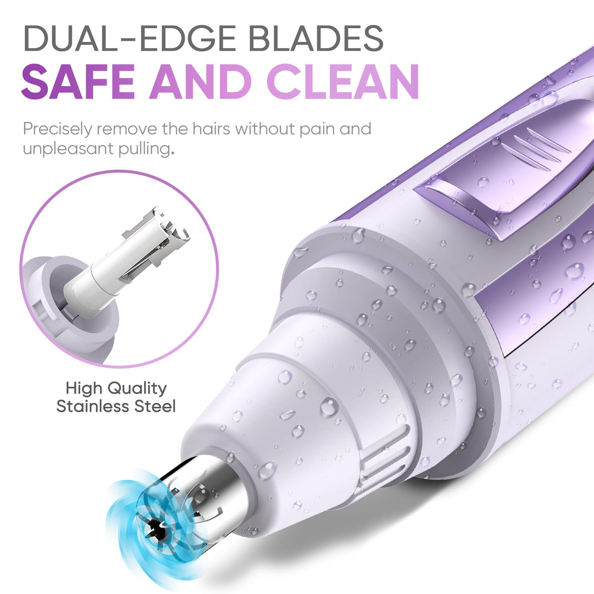 Ear and Nose Hair Trimmer Clipper - 2026 Professional Painless Eyebrow & Facial Hair Trimmer for Men Women,Battery-Operated Trimmer with IPX7 Waterproof,Dual Edge Blades for Easy Cleansing Black Jansha Store