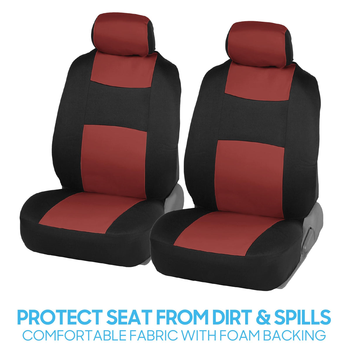 BDK PolyPro Car Seat Covers Full Set in Solid Black, Front and Rear Split Bench Seat Covers for Cars, Easy to Install Car Seats Cover Set and Accessories for Auto Trucks Van SUV - Solid Black Jansha Store