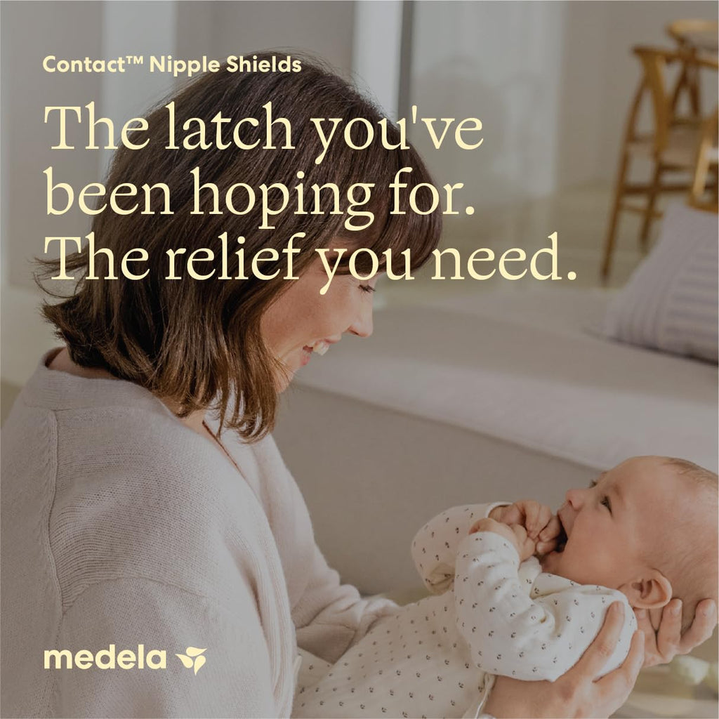 Medela Contact Nipple Shields, For Breastfeeding Comfort, Size L 24mm, 2ct Jansha Store