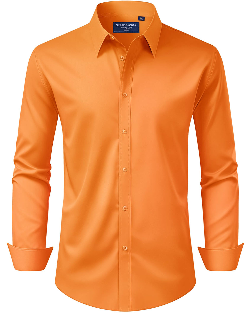 Alimens & Gentle Men's Dress Shirt Regular Fit Stretch Stain Shield Long Sleeve Solid Business Wedding Button Down Shirts Jansha Store