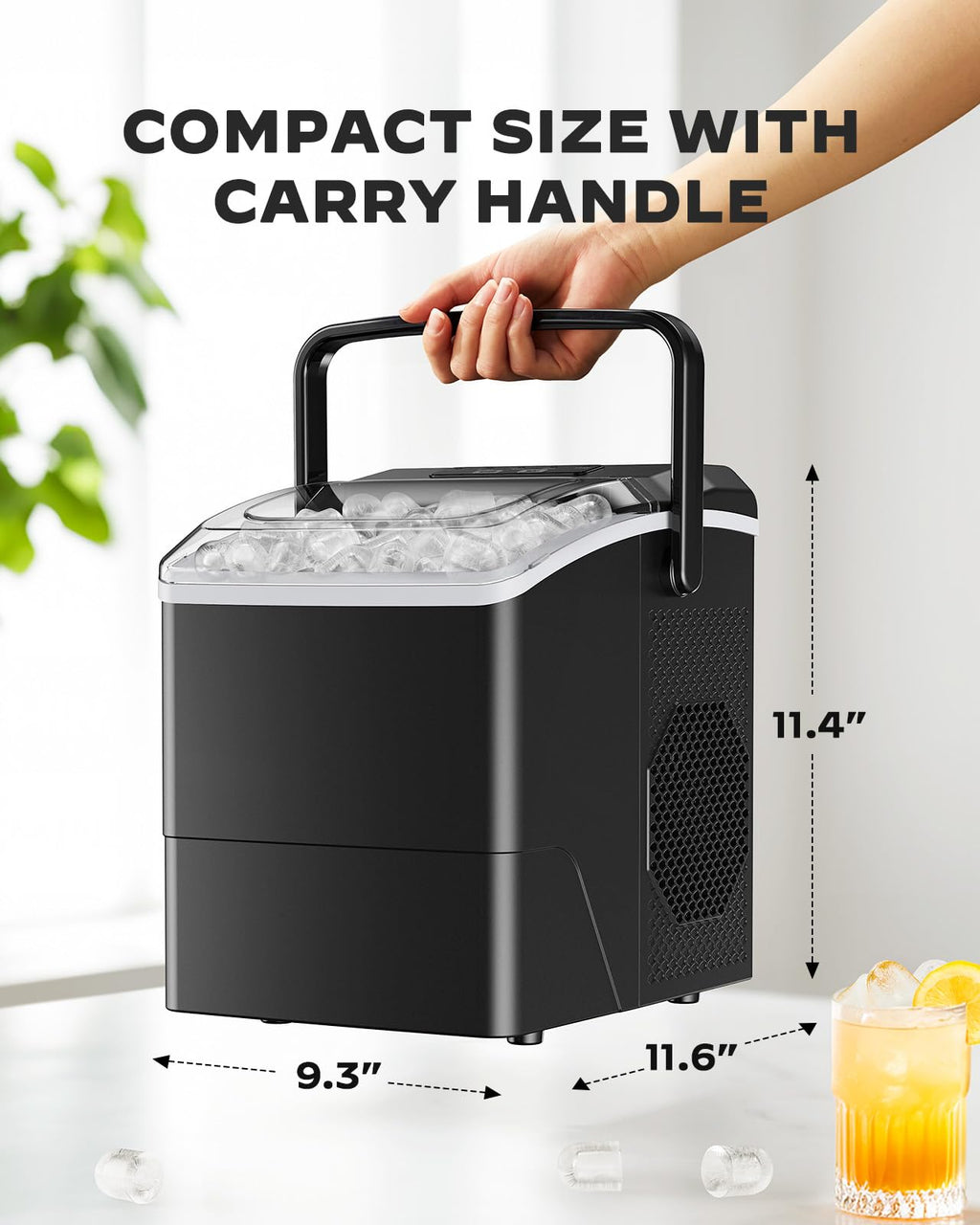 Silonn Nugget Ice Maker Countertop, Pellet Ice Machine with Self-Cleaning Function, Sonic Ice Maker Produces 36lbs of Chewable Ice in 24 Hours, Ideal for Home Kitchen and Office (Stainless Steel) Jansha Store