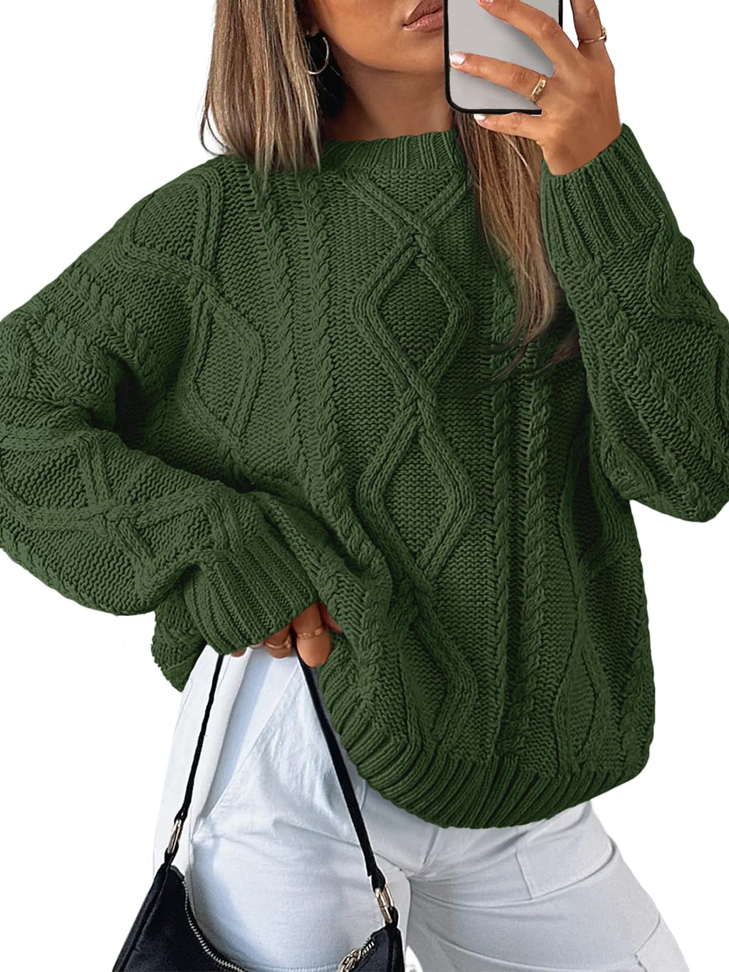 Trendy Queen Women's Oversized Cable Knit Sweaters 2026 Fall Outfits Jansha Store