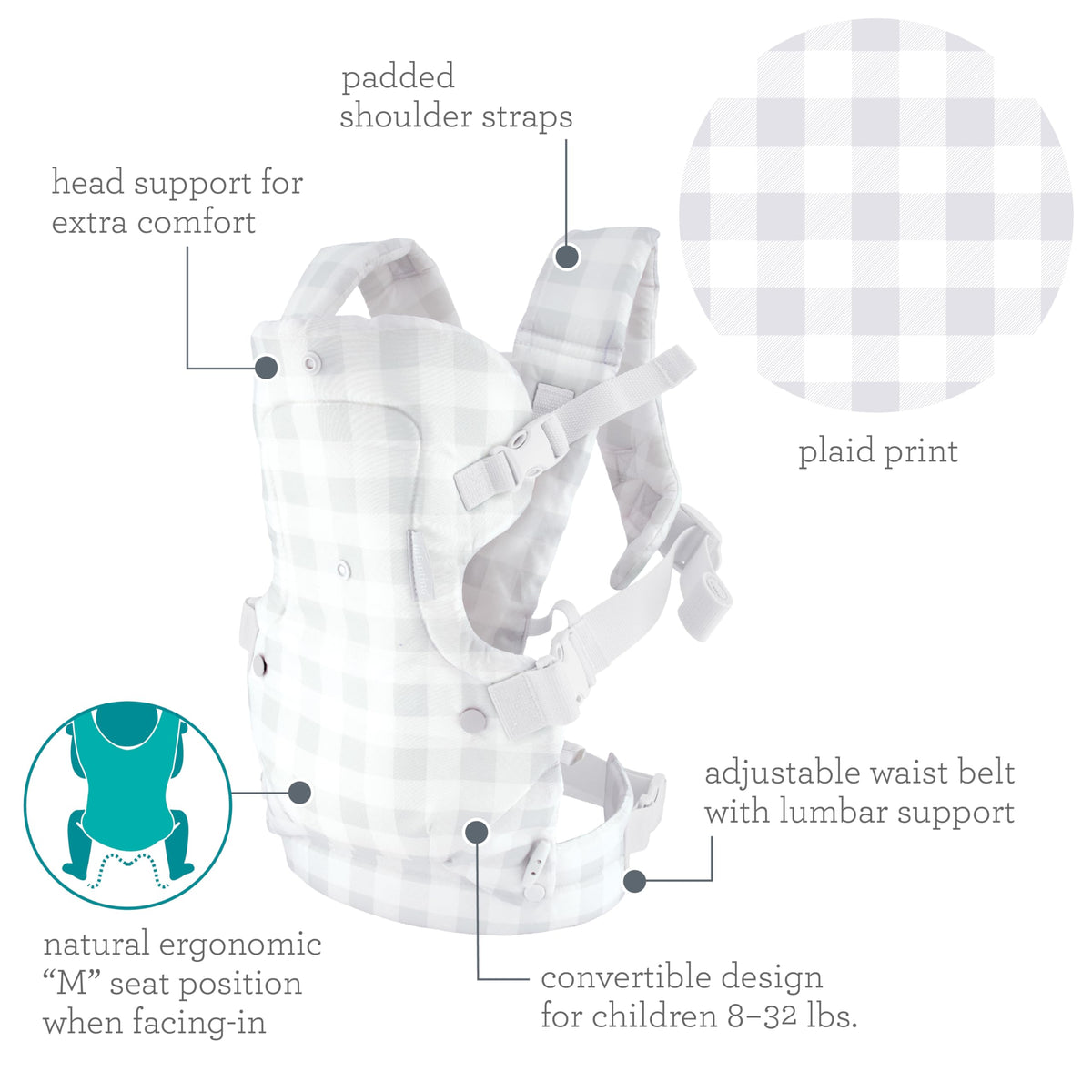Infantino Flip 4-in-1 Baby Carrier Convertible Ergonomic, Rainbow Jansha Store