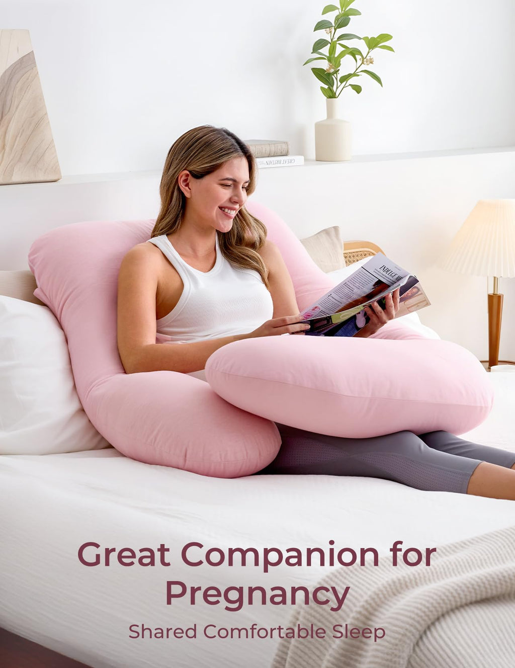 Momcozy Pregnancy Pillow for Sleeping - U Shaped Full Body Maternity Pillow Jansha Store