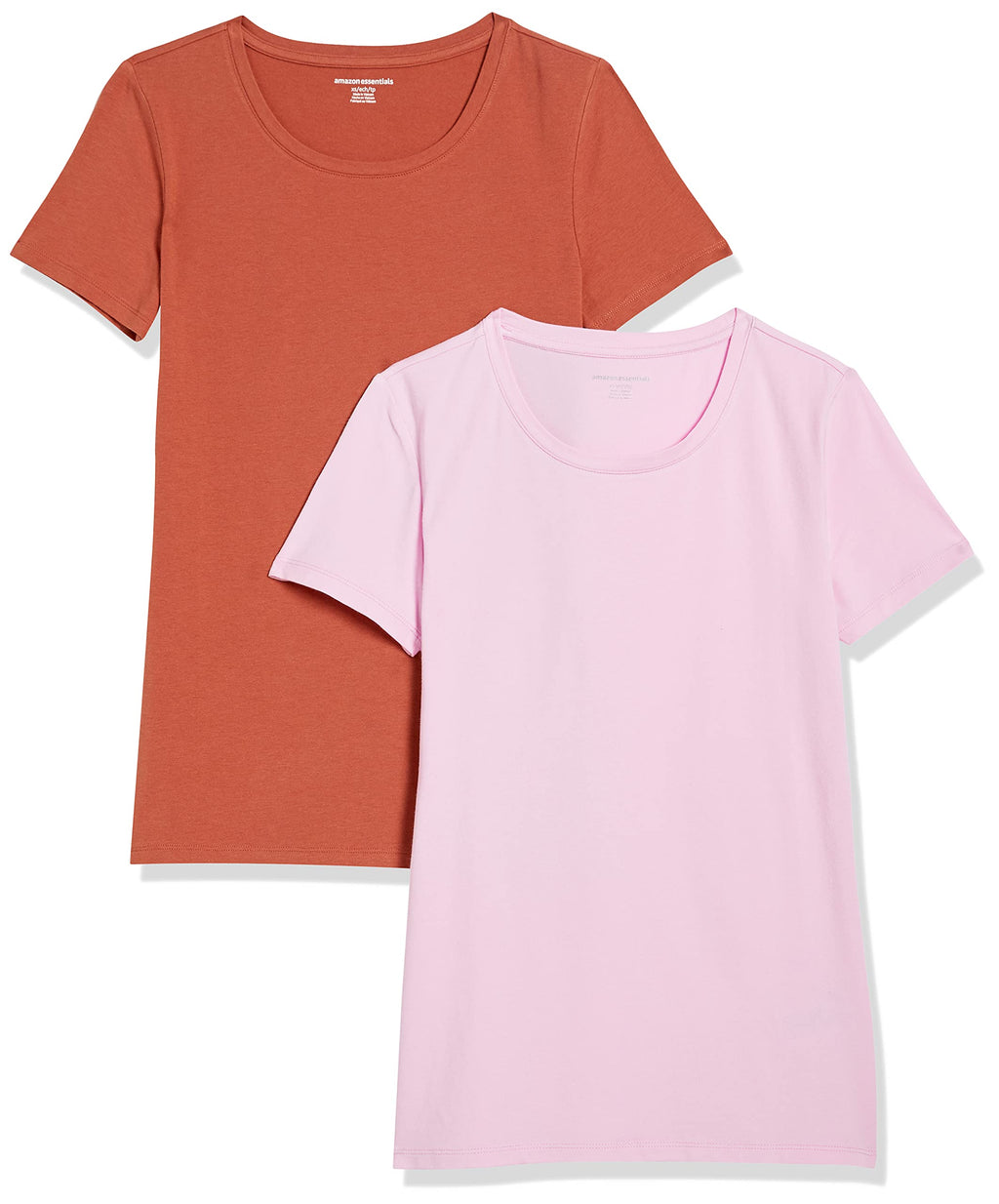 Amazon Essentials Women's Regular-Fit Short-Sleeve T-Shirt (V-Neck or Crewneck), Cotton Modal Blend, Pack of 2 Jansha Store