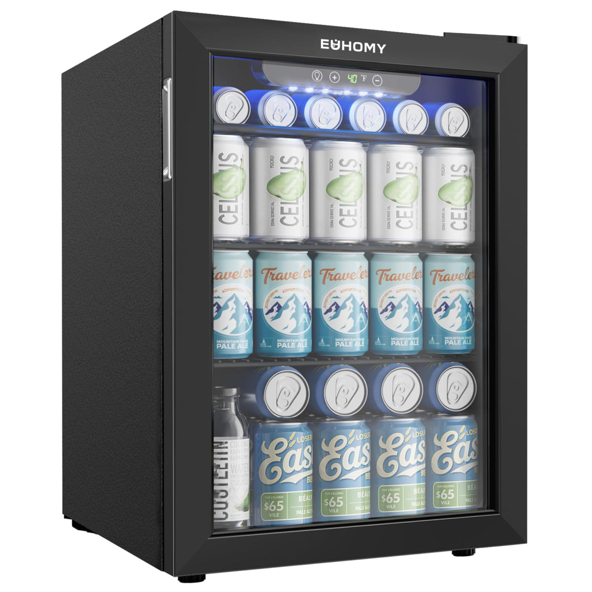 EUHOMY 24 Can Mini Fridge, 18L Beverage Refrigerator with Quiet Compressor Jansha Store