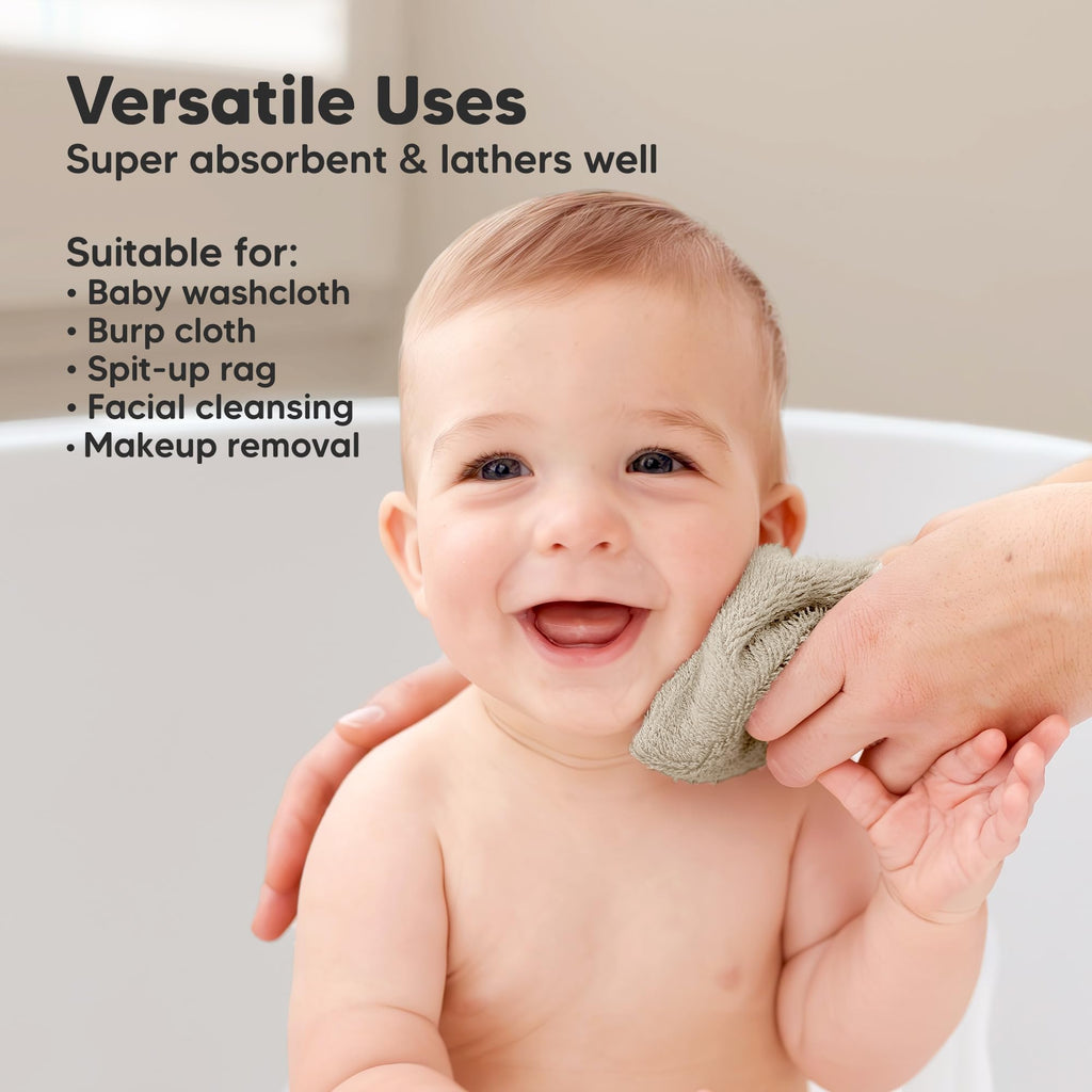 6-Pack Baby Washcloths, Soft Absorbent Washcloths for Face, Body (Rosy) Jansha Store