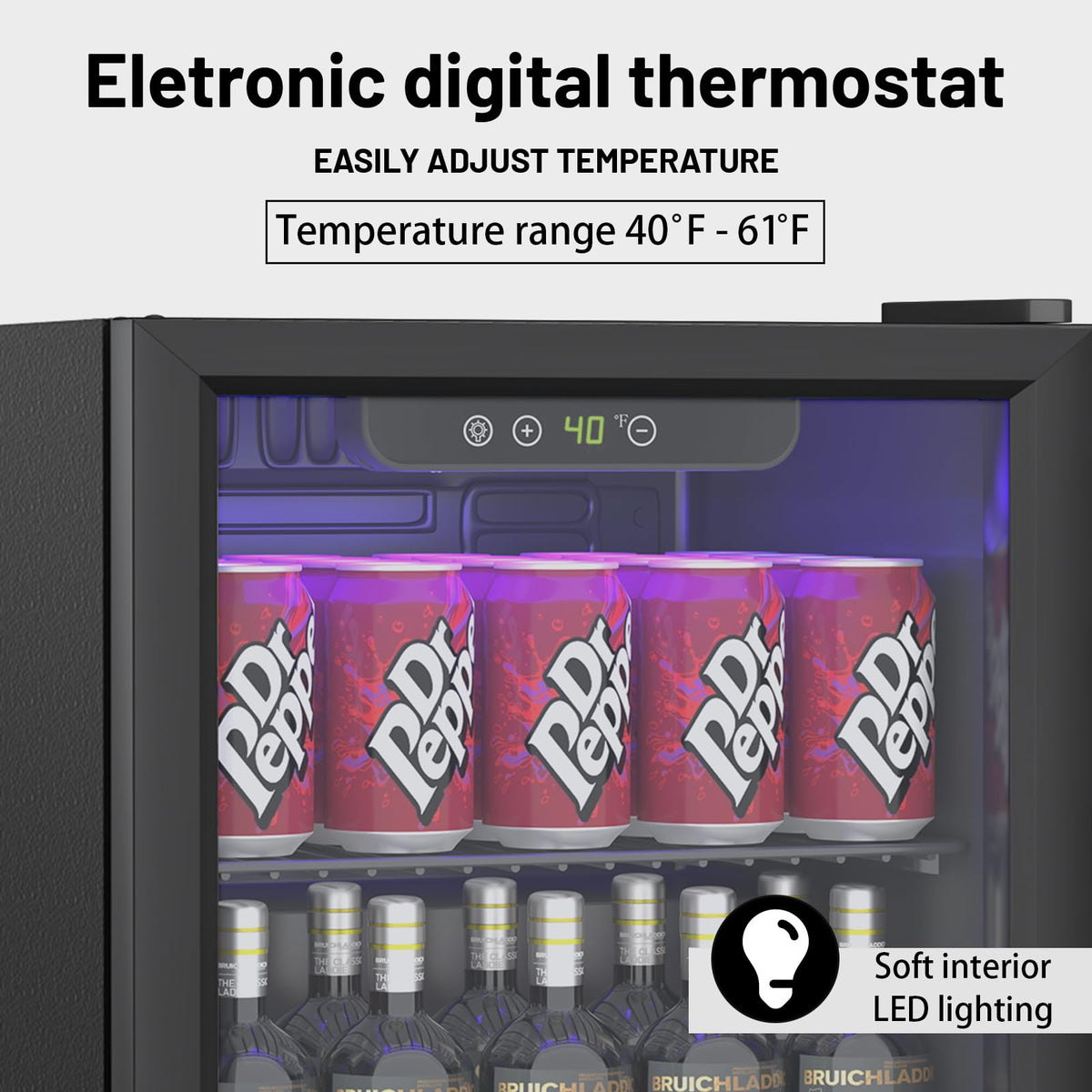 DOGHLY 1.7 Cu.ft Mini Fridge Glass Door, 72 Cans Beverage Refrigerator Jansha Store