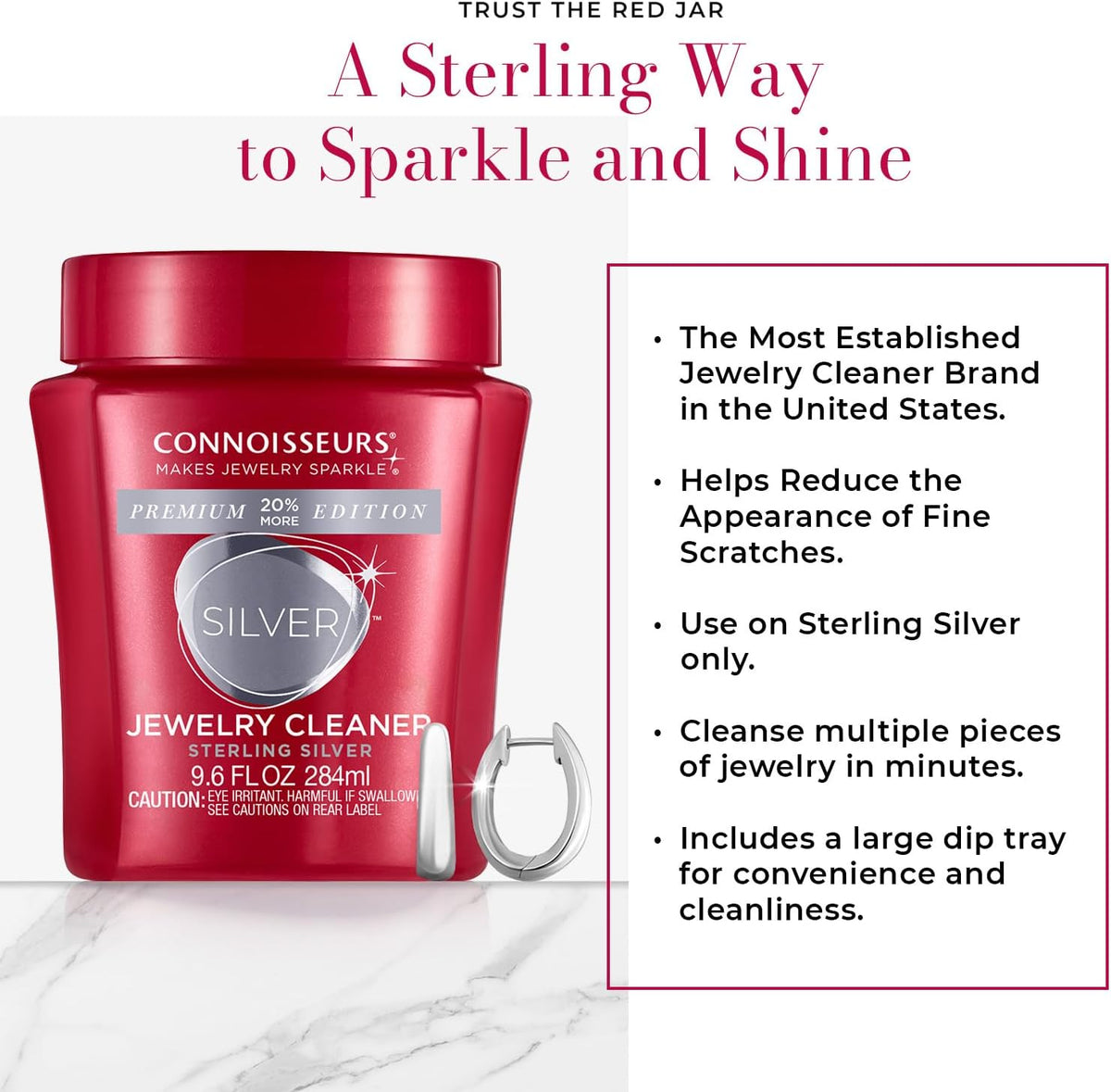 CONNOISSEURS Premium Edition Jewelry Cleaner, Value Size 9.6oz - Pick from Fine, Silver or Delicate Jewelry Cleaner Jansha Store
