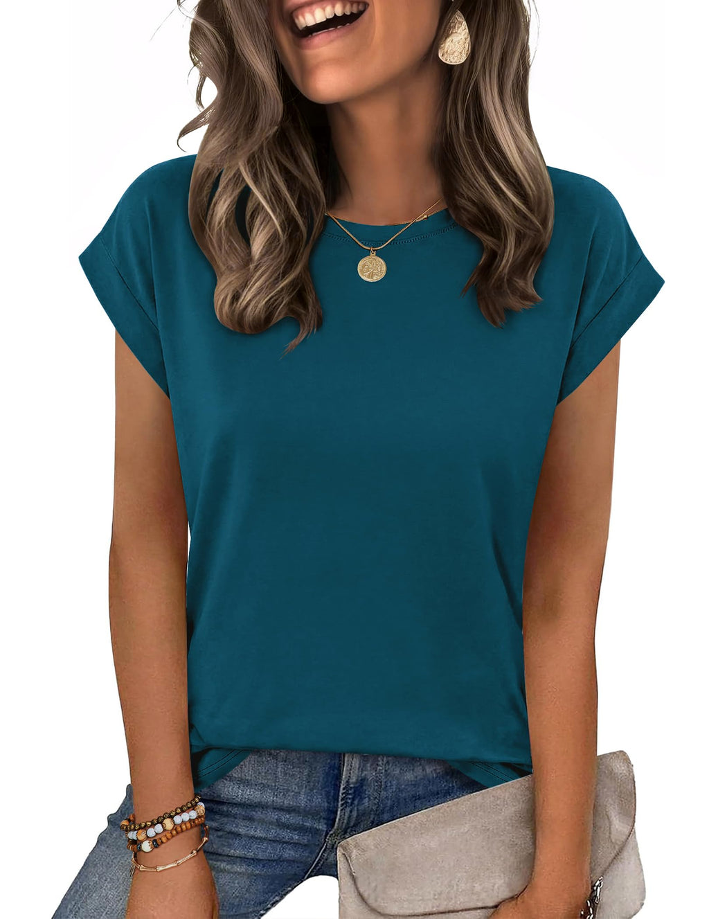 Zeagoo Womens Tops Summer Casual Cap Sleeve Tshirts Shirts Business Blouses Jansha Store