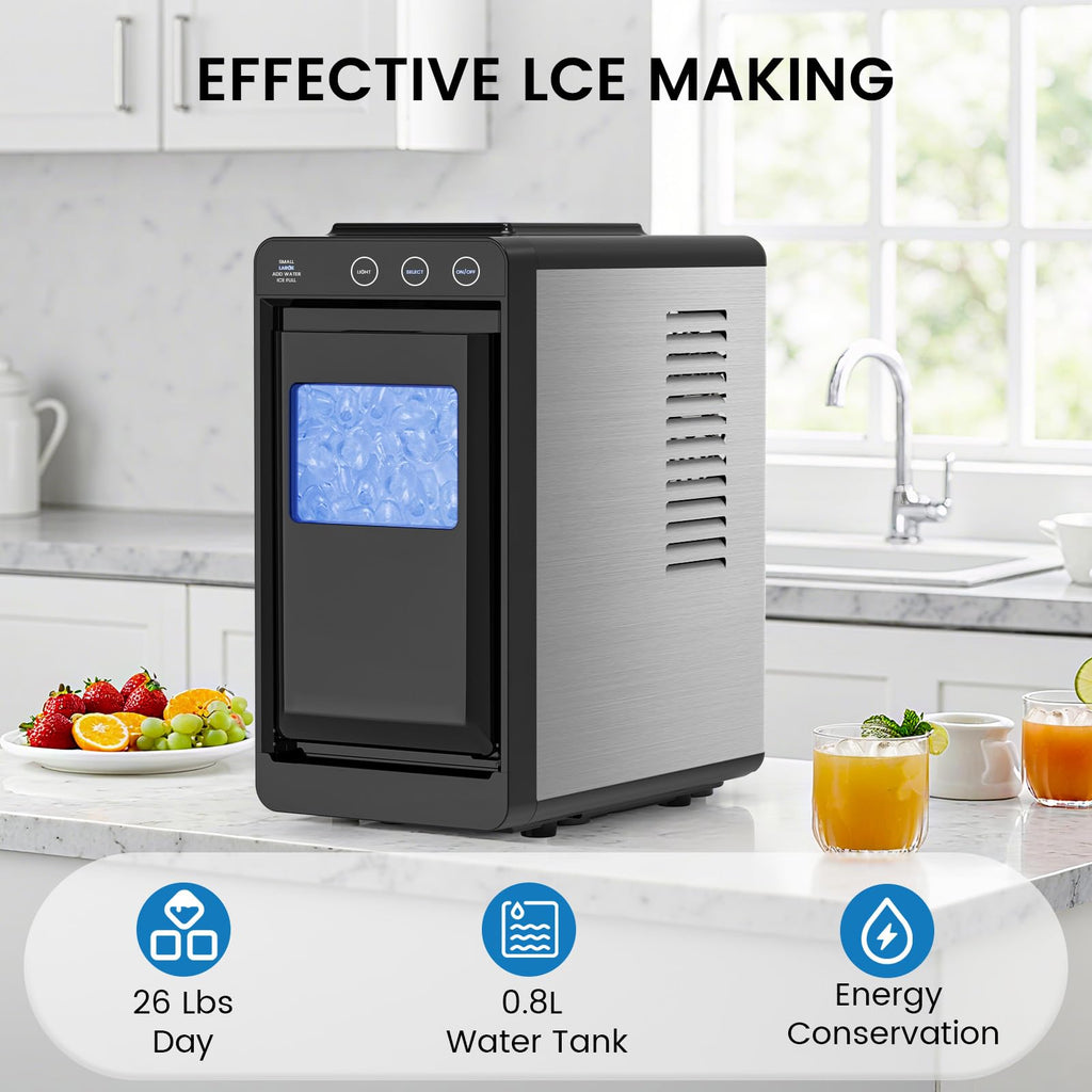 COWSAR Nugget Countertop Ice Maker, Automatic Ice Dispenser, 33 lbs/Day Chewable Pellet Ice Machine with Self-Cleaning & Measured Dispensing, Portable Ice Maker for Home, Kitchen, Office Jansha Store