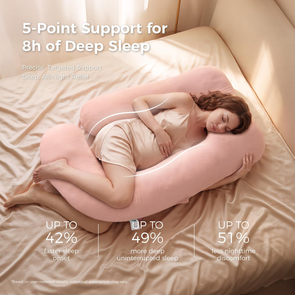 Momcozy Pregnancy Pillow for Sleeping - U Shaped Full Body Maternity Pillow Jansha Store
