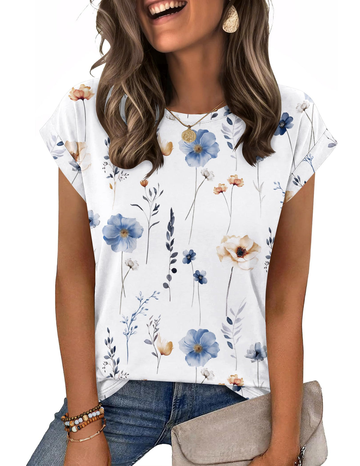 Zeagoo Womens Tops Summer Casual Cap Sleeve Tshirts Shirts Business Blouses Jansha Store