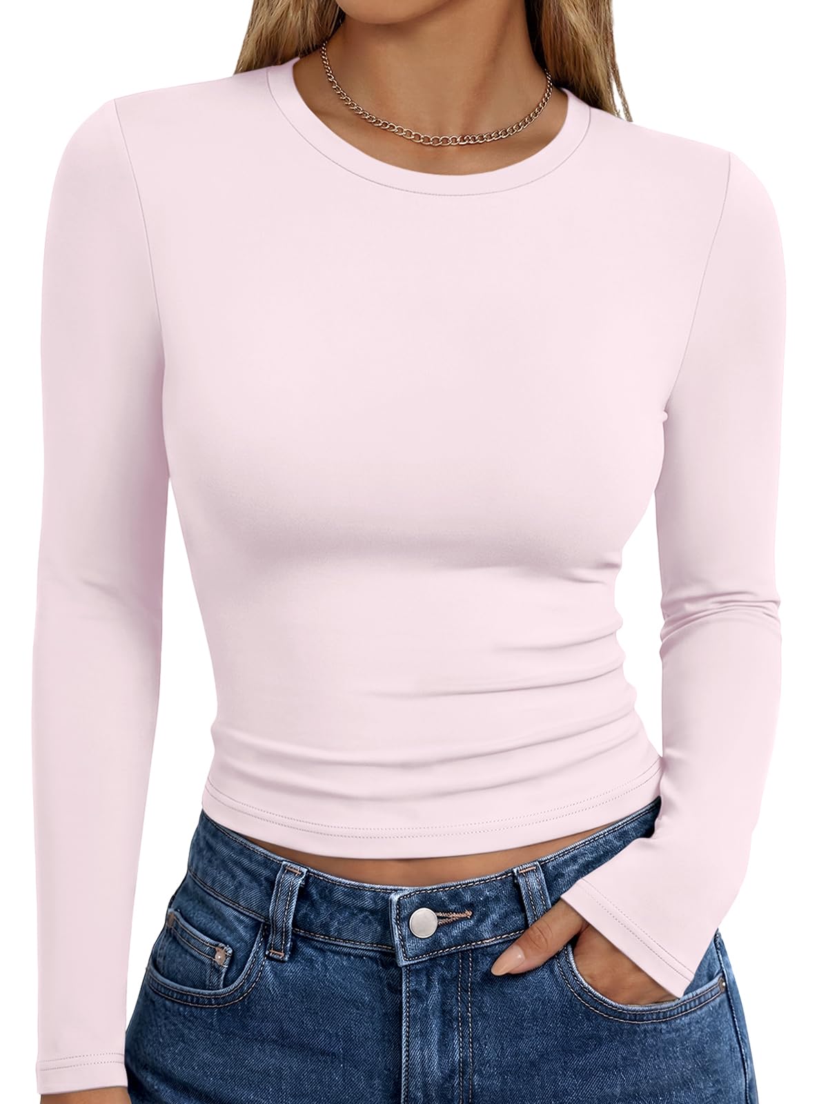 Trendy Queen Womens Long Sleeve T Shirts Fall Fashion Basic Y2K Tops 2026 Jansha Store