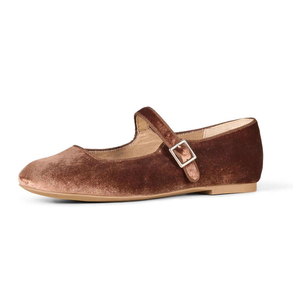 Amazon Essentials Women's Square-Toe Mary Jane Ballet Flat with Adjustable Metal Buckle Strap, Non-Slip Low Heel, Cushioned Jansha Store