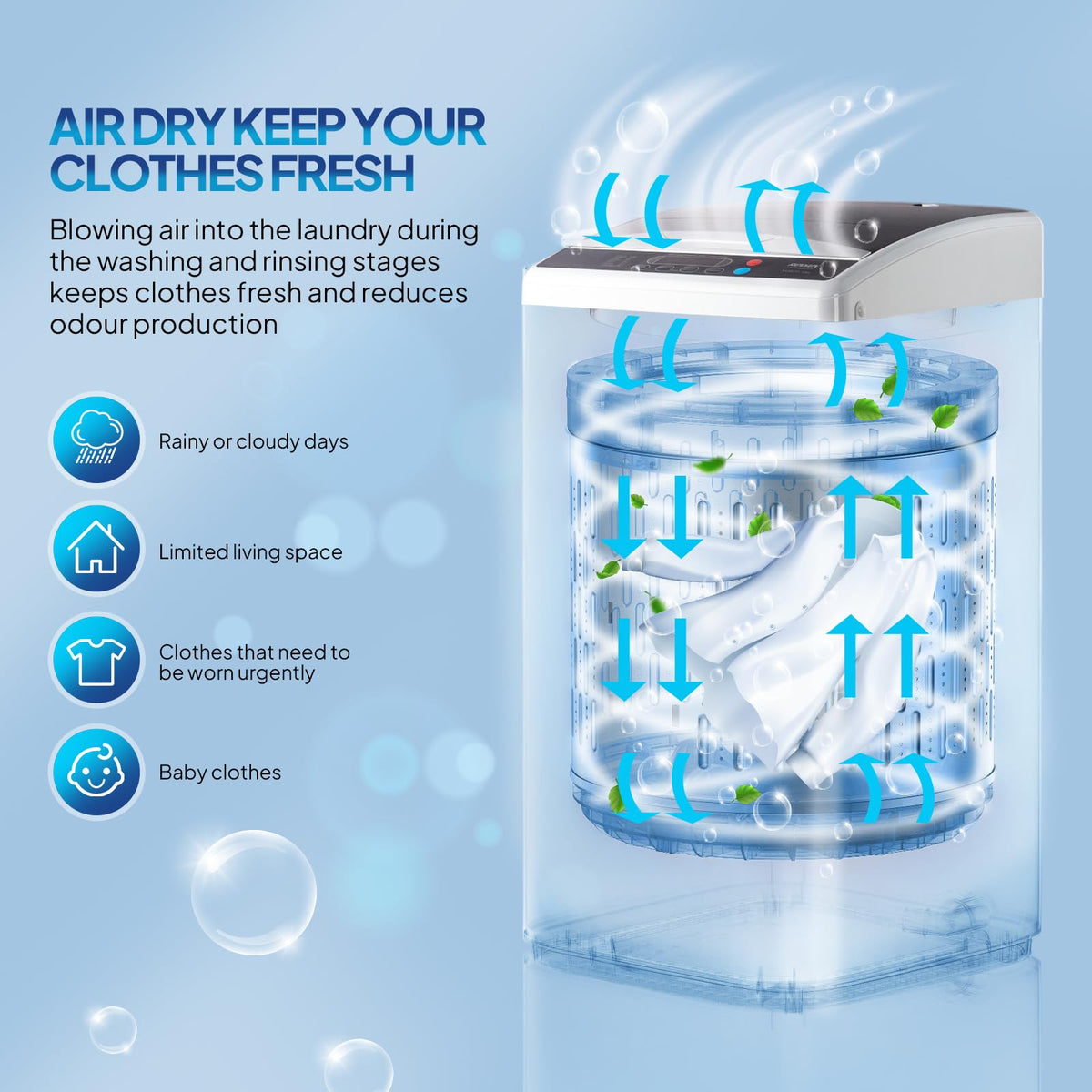 ROVSUN 30LBS Washing Machine, Full-Automatic Portable Washer with Stainless Steel Drum, Electric Laundry Machine, Washer and Spin Dryer Combo with Drain Pump for Home, Apartment Jansha Store