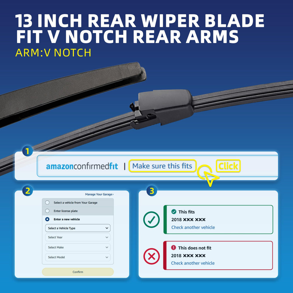 5 PLUS RearQuiet 12 Inch Rear Wiper Blade,OEM Replacement Rear Window Wiper Jansha Store
