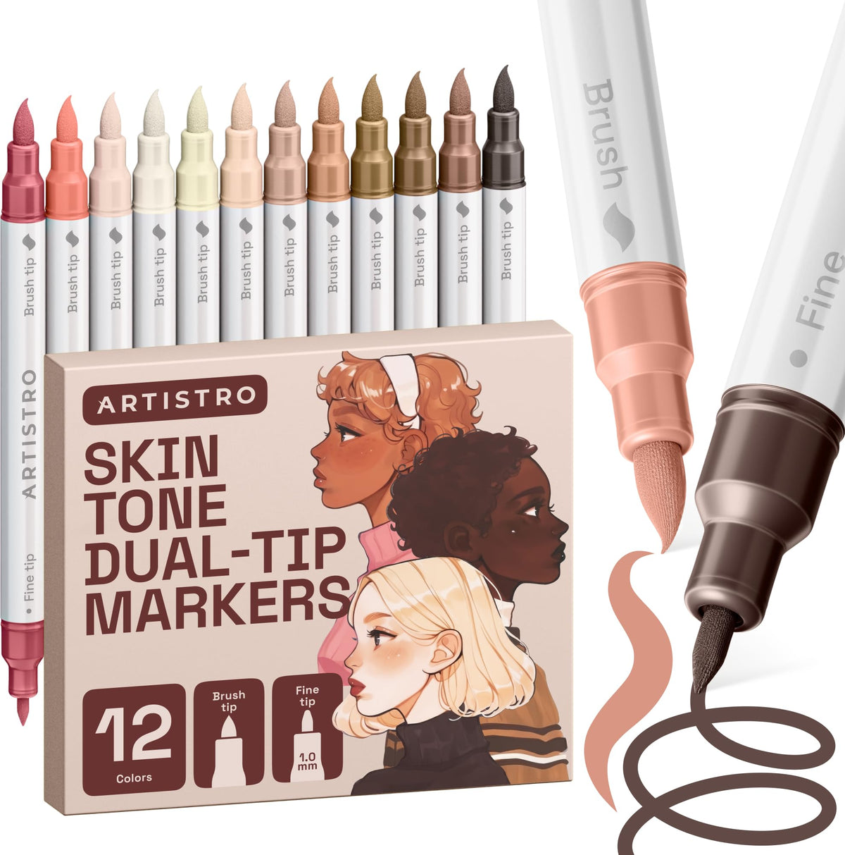 ARTISTRO 36 Multicolor Dual-Tip Acrylic Paint Marker Pens for Drawing Jansha Store
