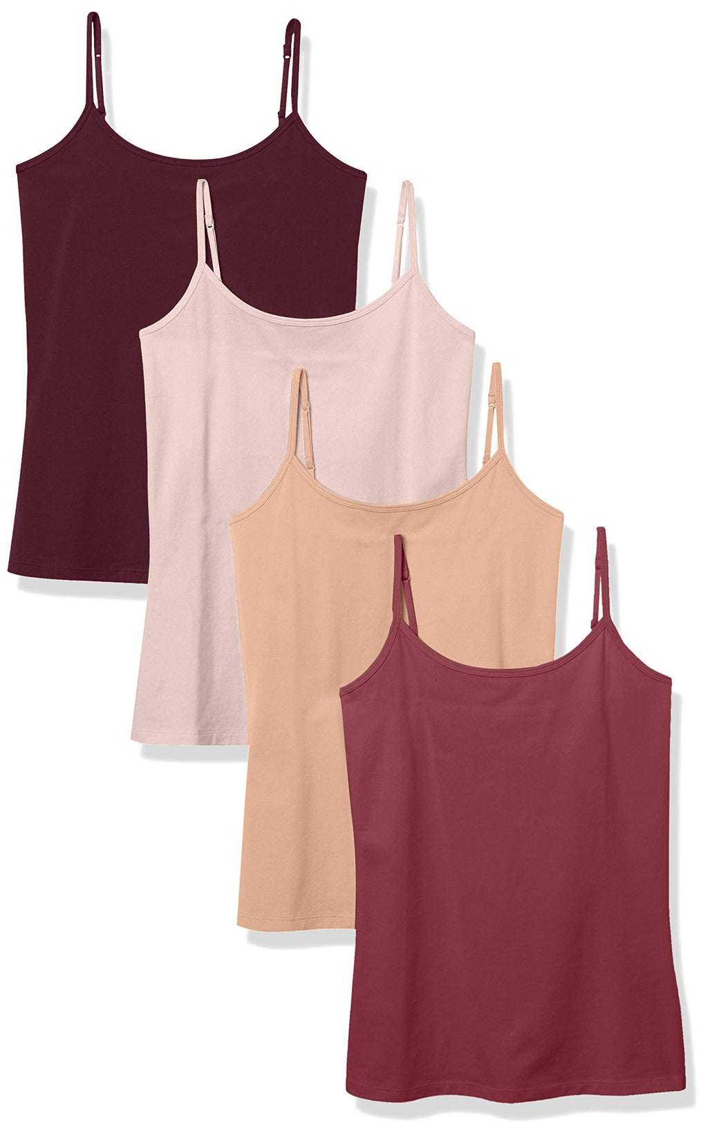 Amazon Essentials Women's Slim-Fit Camisole for Layering and Everyday Wear, Pack of 4 Jansha Store