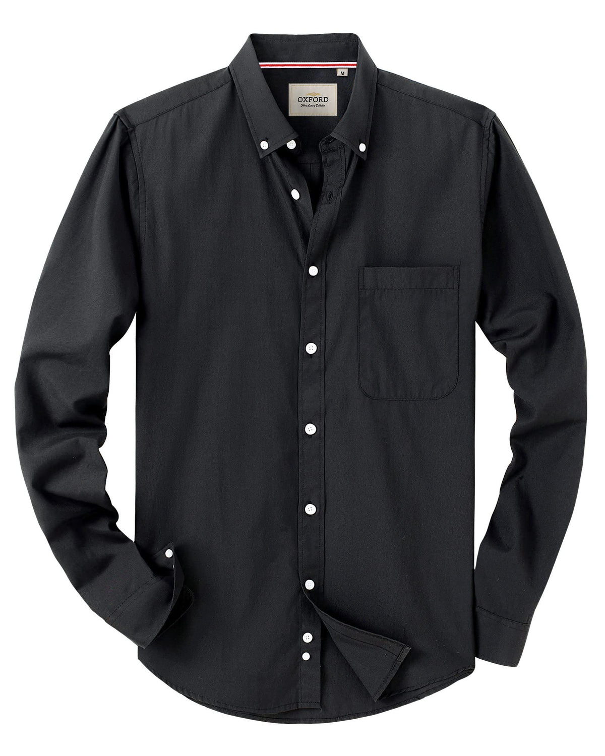 Alimens & Gentle Mens Solid Oxford Shirt Long Sleeve Dress Shirt Work Casual Button Down Shirts with Pocket Jansha Store