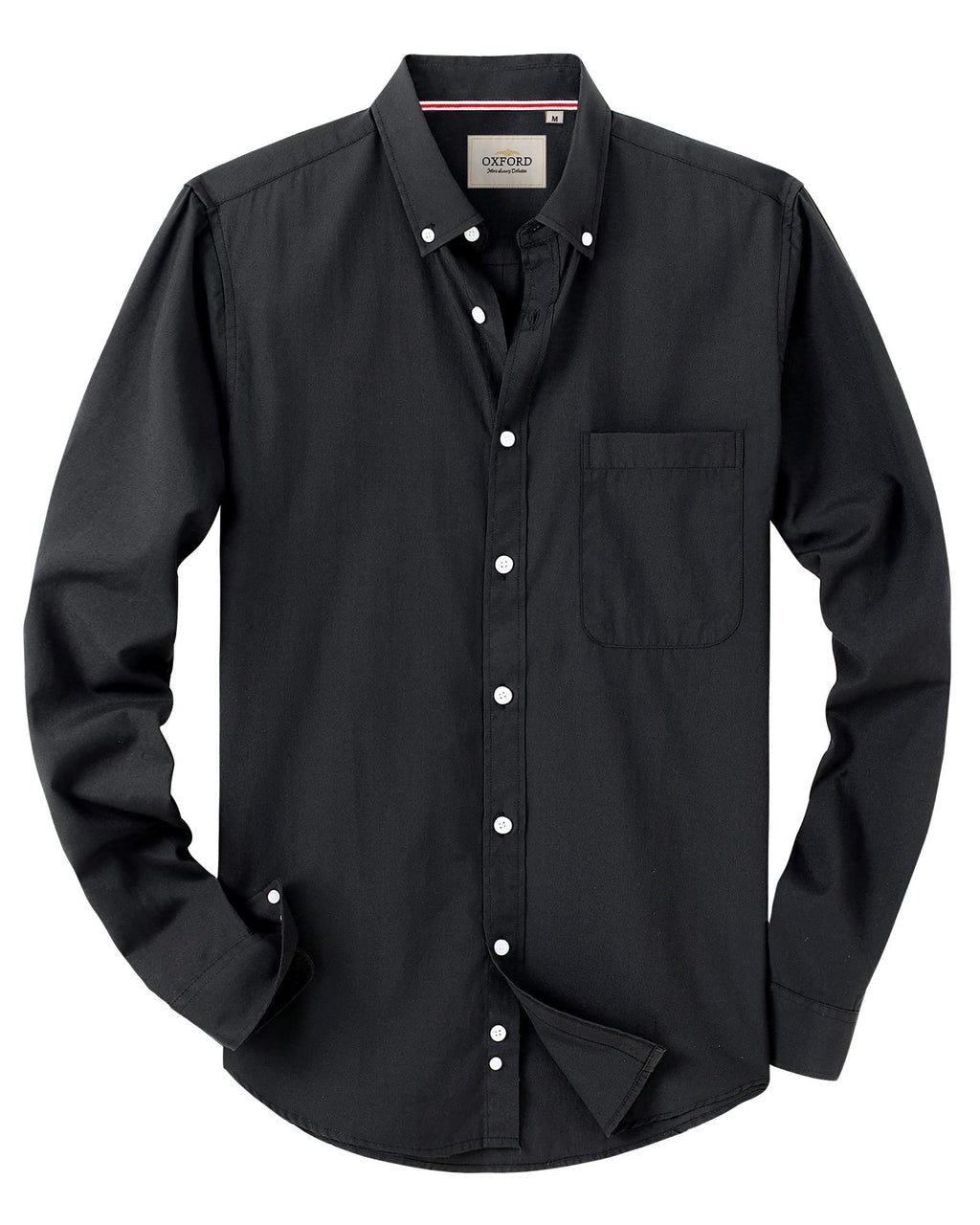 Alimens & Gentle Mens Solid Oxford Shirt Long Sleeve Dress Shirt Work Casual Button Down Shirts with Pocket Jansha Store