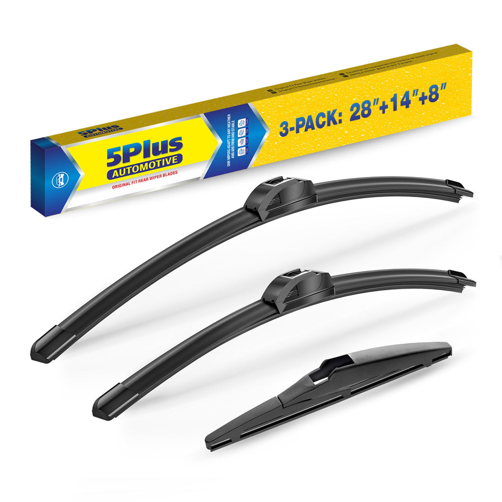 5 PLUS 20" Wiper Blades 2 Pack for J/U HOOK Front Arms,Premium All-Seasons Jansha Store