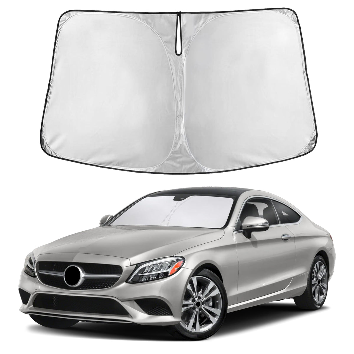 Autovir Windshield Sun Shade, Foldable Car Window Shades, 280T Visor Shade Jansha Store