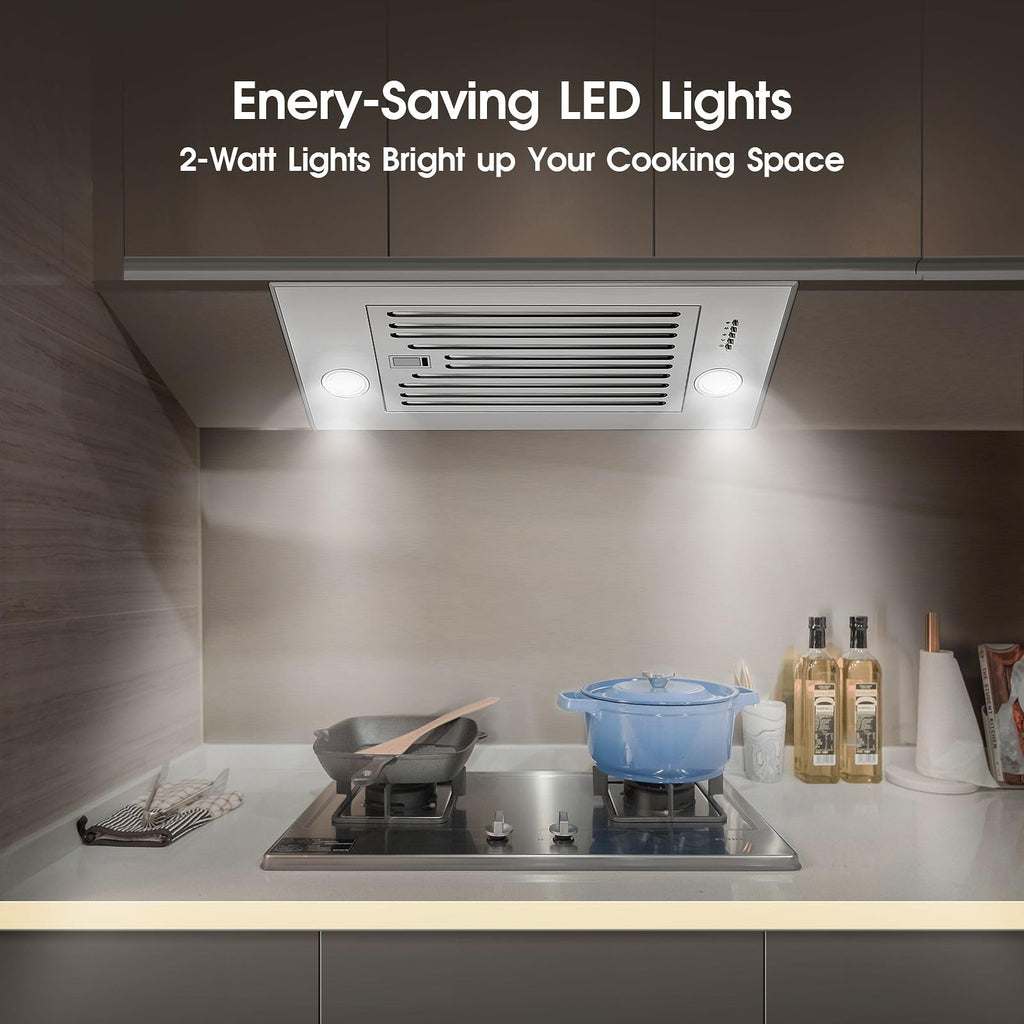 Range Hood Insert 30 inch,Stainless Steel Kitchen Vent Hood 600CFM,Built-in Kitchen Stove Hood w/Front Button Controls and Front LED Lights,Baffle Filters,Ducted/ductless Convertible Duct Jansha Store