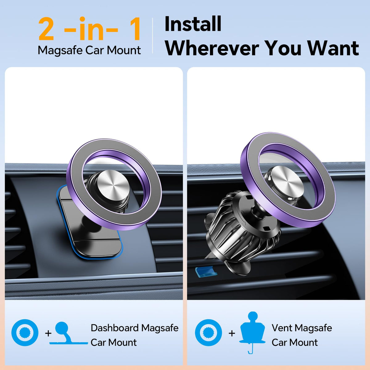 Kaistyle for Magsafe Car Mount【Strong Magnet】 Magnetic Phone Holder for Car Phone Holder Mount Dash Mounted Holders Phone Holders for Your Car Accessories for Women Men for iPhone 18 Pro Max 17 16 15 Jansha Store