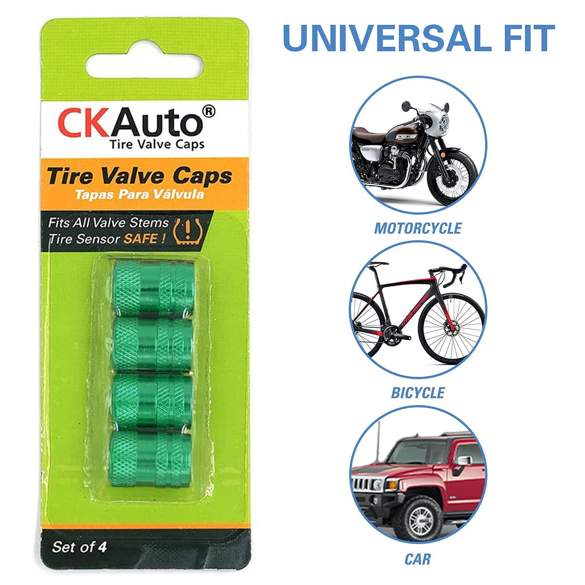 CKAuto Tire Valve Stem Caps, Aluminum Black, 4 pcs/Pack Jansha Store
