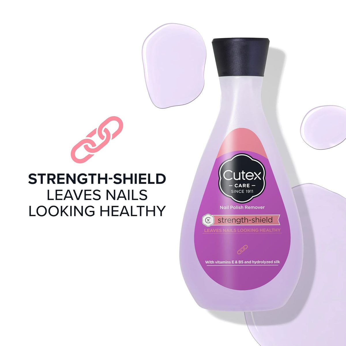 Cutex Nail Polish Remover, Strength Shield, Leaves Nails Looking Healthy, Contains Vitamins E, B5 & Hydrolyzed Silk, 6.76 Fl Oz Jansha Store