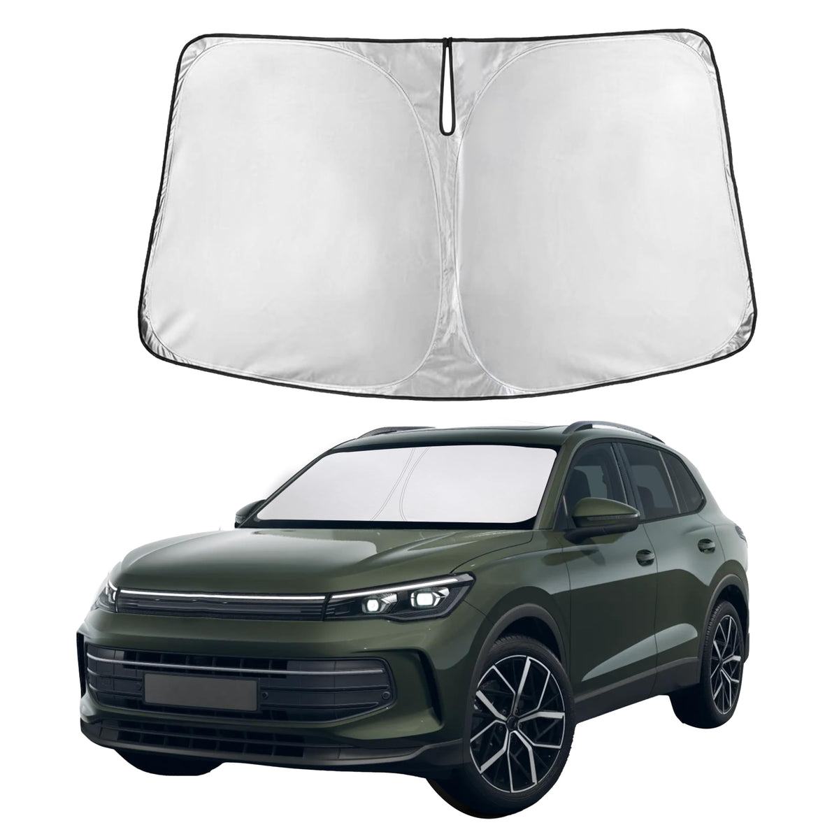 Autovir Windshield Sun Shade, Foldable Car Window Shades, 280T Visor Shade Jansha Store
