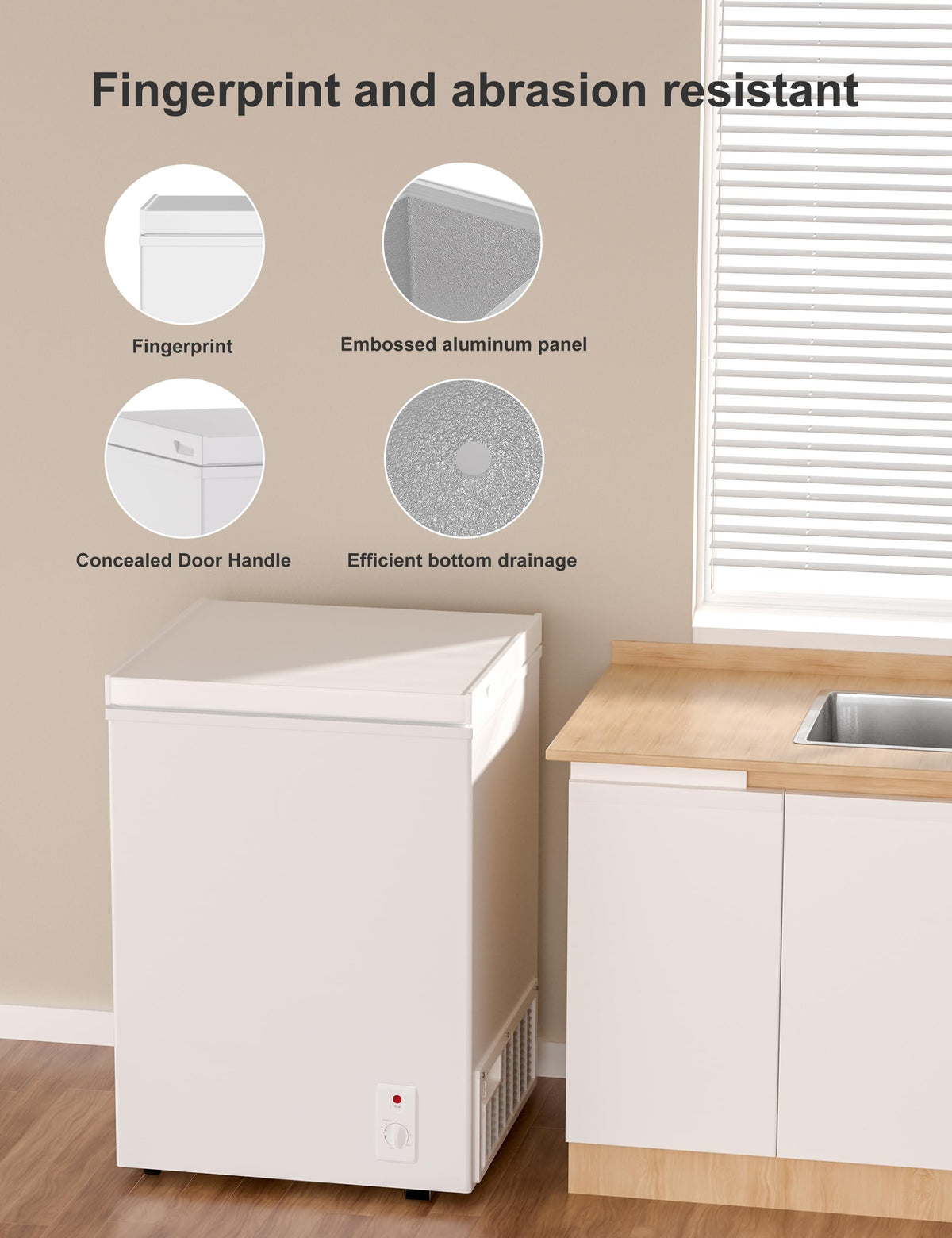 7.0 Cu Ft Chest Freezer - Energy Saving Quiet Top Open Door Mini Freezer Adjustable 6 Thermostat - Compact Small Deep Freezer w/Removable Basket and Defrost Water Drain for Home/Apartment/Garage Jansha Store