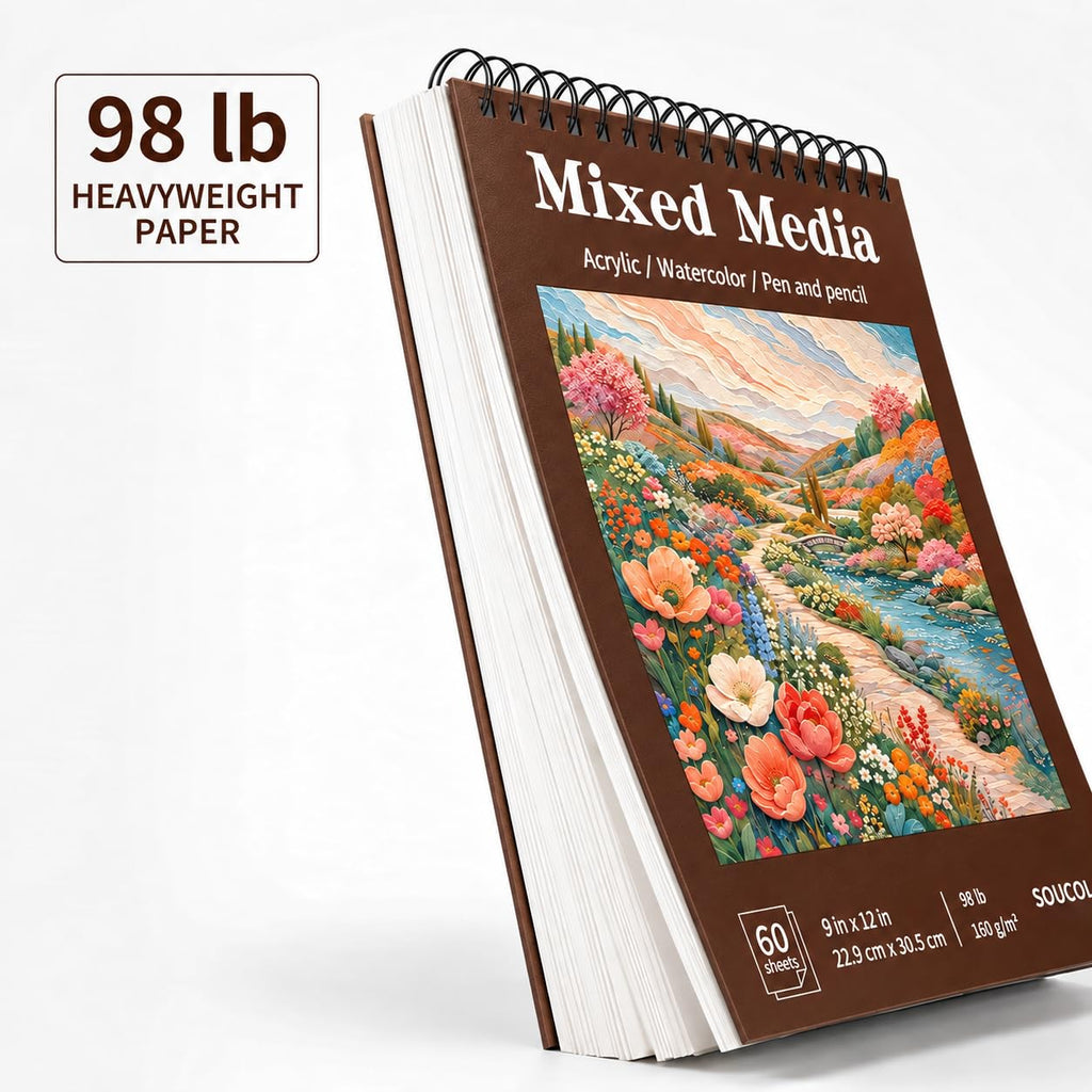 Soucolor Sketch Book 9" x 12", 100 Sheets Kids Art Sketchbook Drawing Pad Jansha Store