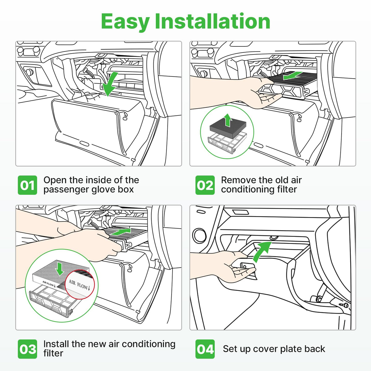 Not for Hybrid, Engine+Cabin Air Filter Fit 2015-2019 Sonata 2.4L (Gas) Jansha Store