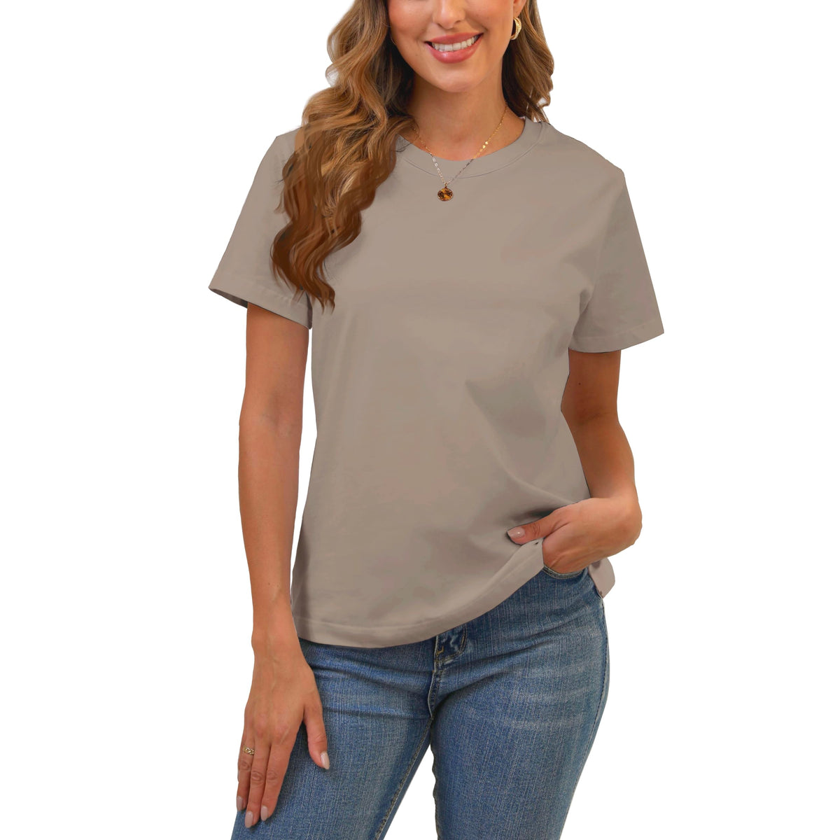 BJY Cotton Basic T Shirts for Women,Crew Neck Short Sleeve Summer Shirts(2XS-3XL, 20+ Color) Jansha Store