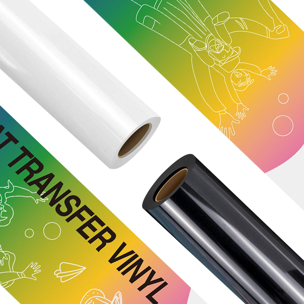 HTVRONT HTV Roll Heat Transfer Vinyl - 12" x 8ft White HTV Vinyl for Shirts Jansha Store