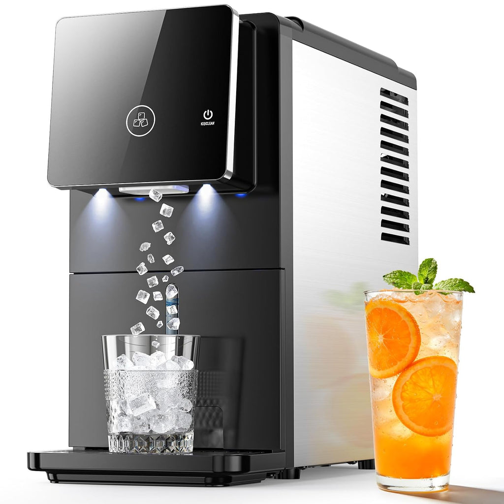 COWSAR Nugget Countertop Ice Maker, 33 lbs/Day Chewable Pellet Ice Machine with Self-Cleaning, Auto Lighting & Measured Dispensing, Portable Pebble Ice Maker for Home, Kitchen, Office, Black Jansha Store
