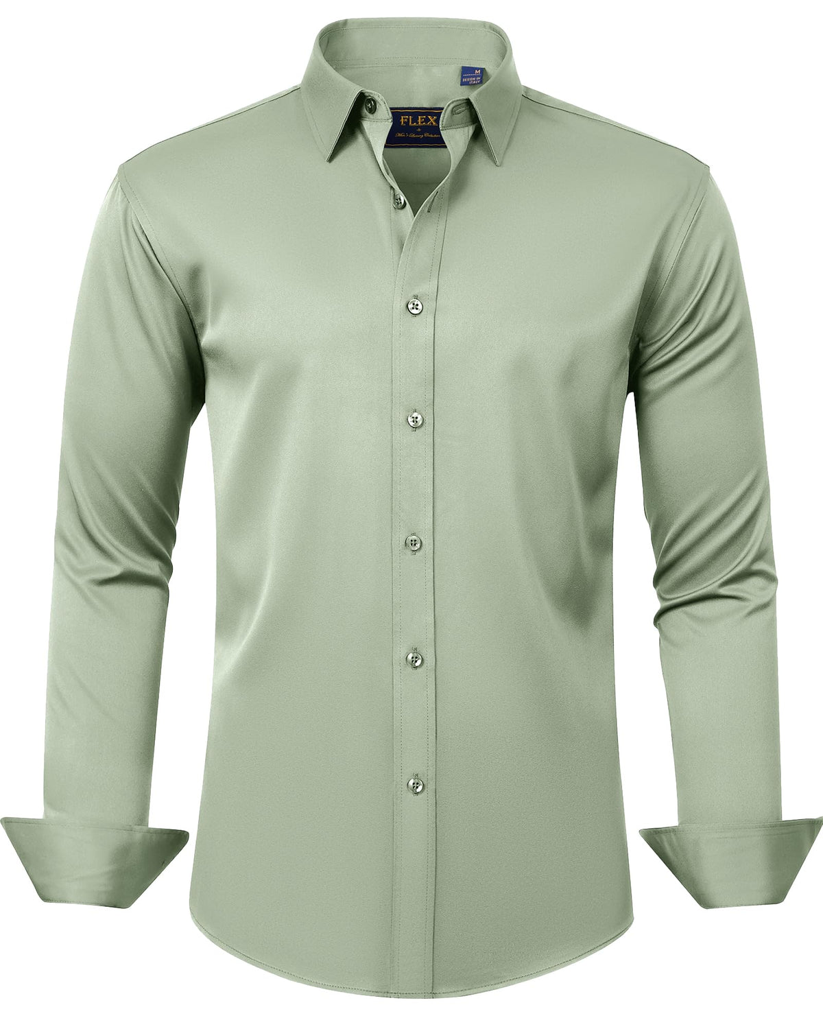 J.VER Men's Dress Shirts Solid Long Sleeve Stretch Wrinkle-Free Formal Shirt Business Casual Button Down Shirts Jansha Store