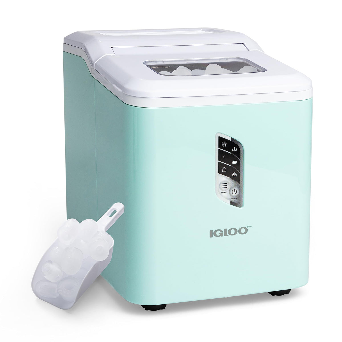 Igloo Portable Ice Maker with Scoop - Ice Maker with LED Control Panel & 1.5 Quart Water Tank - Stainless Ice Cube Maker Produces 26 Lbs. of Ice in 24 Hours with 9 Large or Small Cubes in 7 Minutes Jansha Store
